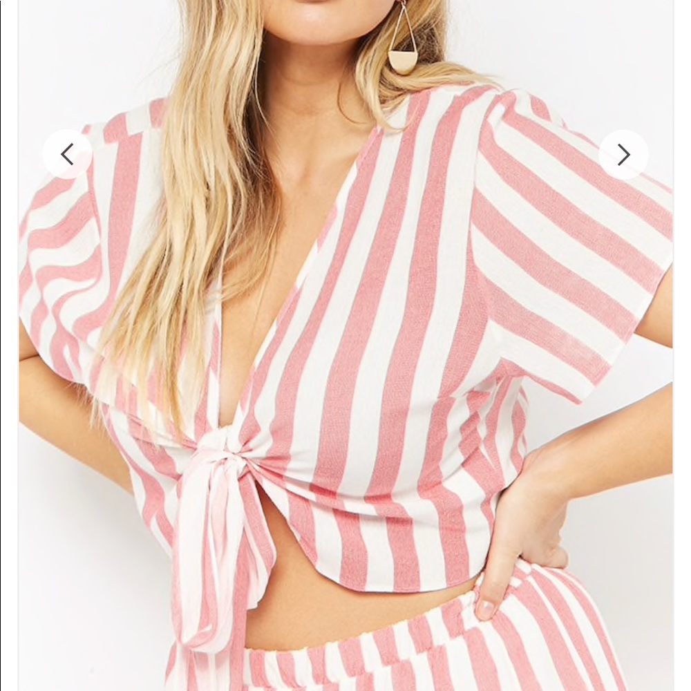 Plus Size Striped Tie 2 Piece - Picture 2 of 4